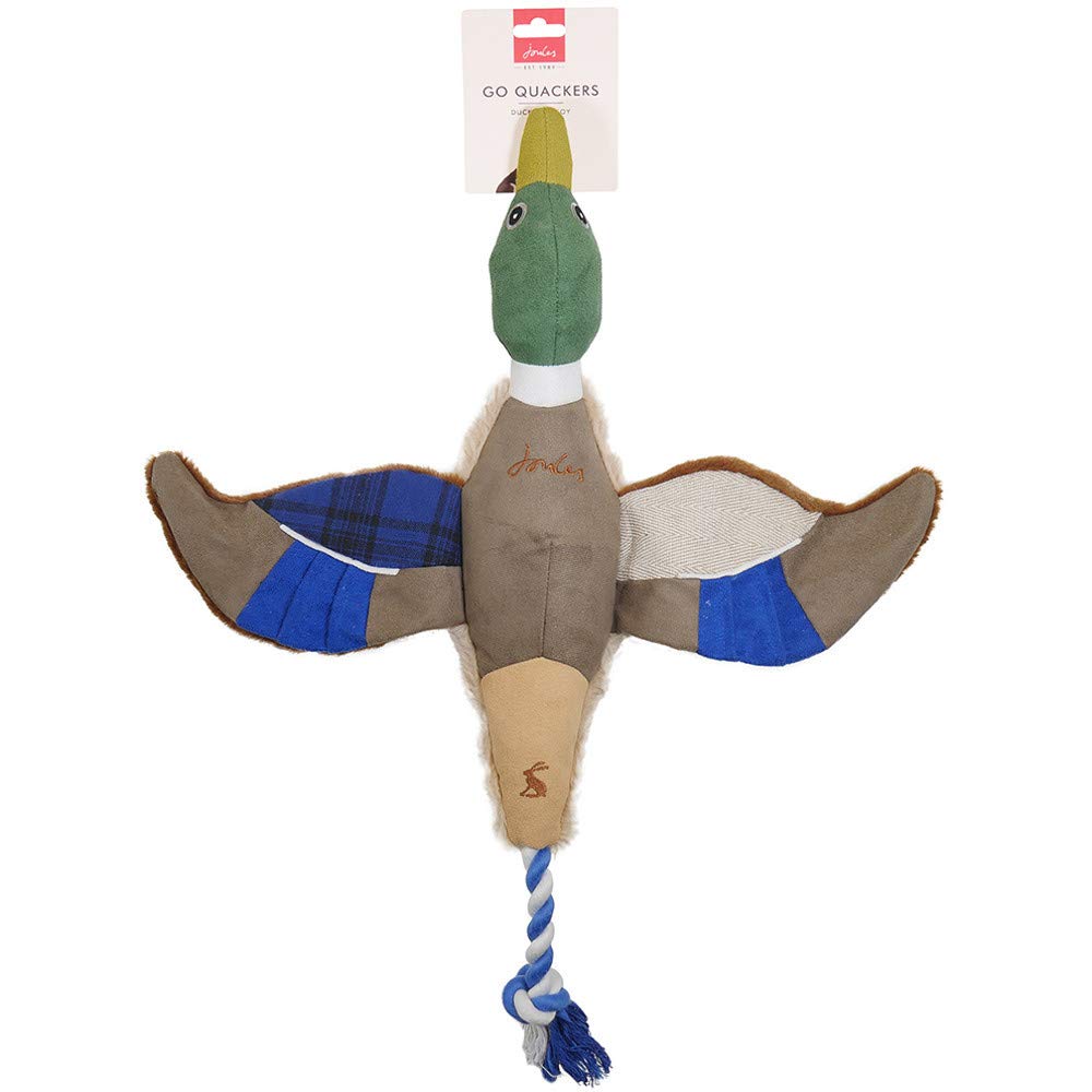 Rosewood x Joules Duck Dog Toy – Soft Plush with Hidden Squeaker, Durable, Interactive Pet Toy for Medium and Large Dogs, Multi-Textured Design