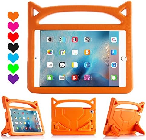 iPad 9.7 Case 2017/2018, iPad Air 2 Case, Huaup Kids Shock Proof Handle Light Weight Super Protective Stand Cover Case for iPad Air 2 / Pro 9.7 / 5th / 6th Tablet (Orange)