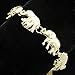 Gold Plated Q&Q Fashion African Elephant & Baby Link Hindu Ganesh Charms Link Chain Bangle Bracelet