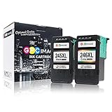 GPC Image 2 Pack Ink Cartridge Replacement for Canon PG-245XL 245 XL CL-246XL 246 XL High Yield for Canon PIXMA MX492 MG2520 MG2920 MG2420 MG2922 MG2924 iP2820 Show Ink Level (1 Black, 1 Tri-color)
