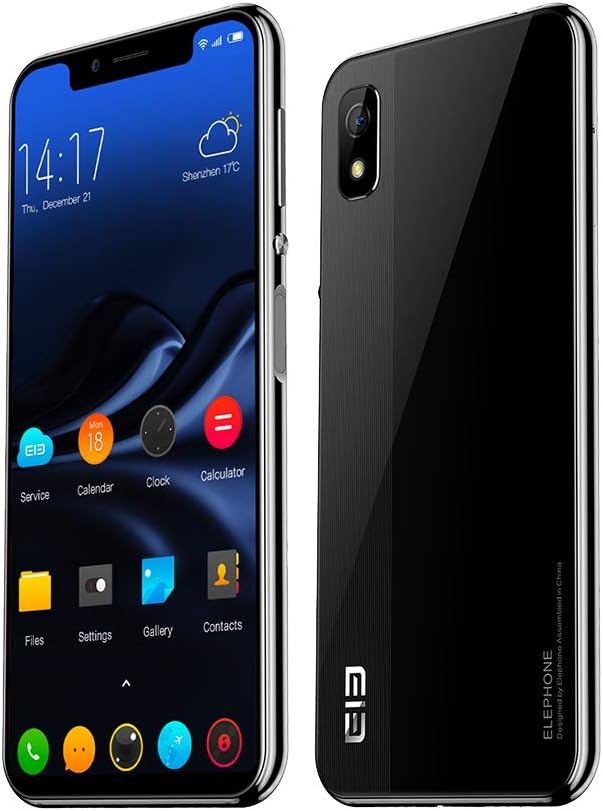Android 8.1 Smartphone 4G Elephone A4 Quad OTG 3GB RAM + 16GB ROM 5.85" HD+ Full Large Screen 3000mAh Mobile Phone FACE ID & Fingerprint (Black)