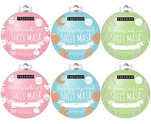 Freeman Holiday Ornament Sheet Masks (Pack of 6) – Nourishing, Relaxing, Scented!