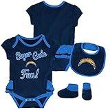 Outerstuff NFL Baby-Girls Newborn & Infant Mini Trifecta Bodysuit, Bib, Bootie Set