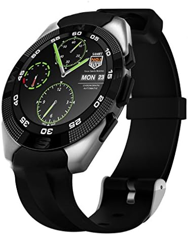 RBwinner NO.1 G5 Bluetooth Smart Watch LED Light Display with Heart Rate Monitor for Android and IOS Watchphone (silver)