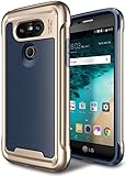 LG G5 Case, E LV LG G5 - Hybrid [Scratch/Dust Proof] Armor Defender Slim Shock-Absorption Bumper Case for LG G5 - [DARK BLUE/GOLD]