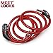MEETLOCKS Combination Bike Cable Lock, Lightweight Mini Bike Lock for Kids Bike, Cable Size 1/3