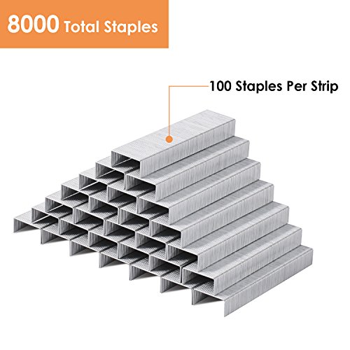 MROCO Staples Standard Staples Premium Staples Chisel Point Staples 1/4 Length 20 Sheet Capacity for Swingline Bostitch Staplers Universal Office Products, 100/Strip, 1000/Box, Total 8,000 Staples - Thumbnail 3