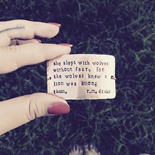 she slept with wolves without fear for the wolves new a lion was among them, rm drake quote bracelet