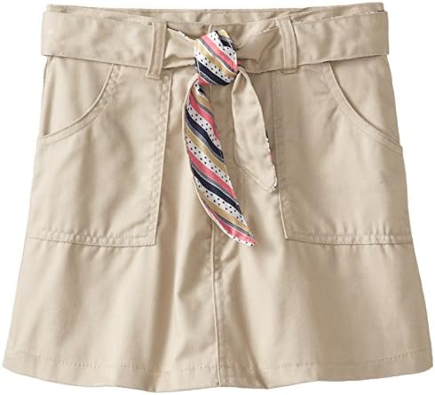 (2930) Genuine Uniforms Girls Skort Skirt with Reversible Striped Belt (Sizes 4-16) in Khaki Size: 10
