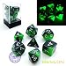 Bescon Two-Tone Glow-in-The-Dark Polyhedral Dice Set Spooky Rocks, Luminous RPG Dice Set d4 d6 d8 d10 d12 d20 d% Brick Box Pack