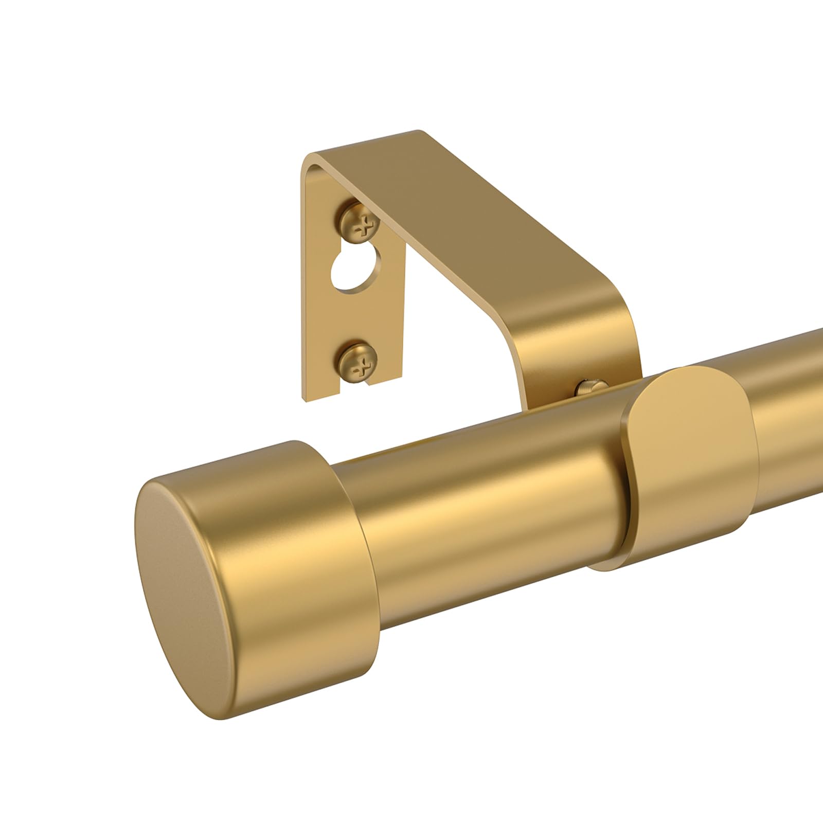 Photo 1 of Curtain Rod Single Curtain Rods Gold,1 Inch Window Curtain Rods with Modern Finials Adjustable Length Indoor/Outdoor Curtain Rod Modern Room Divider (Gold A, 18"-48")