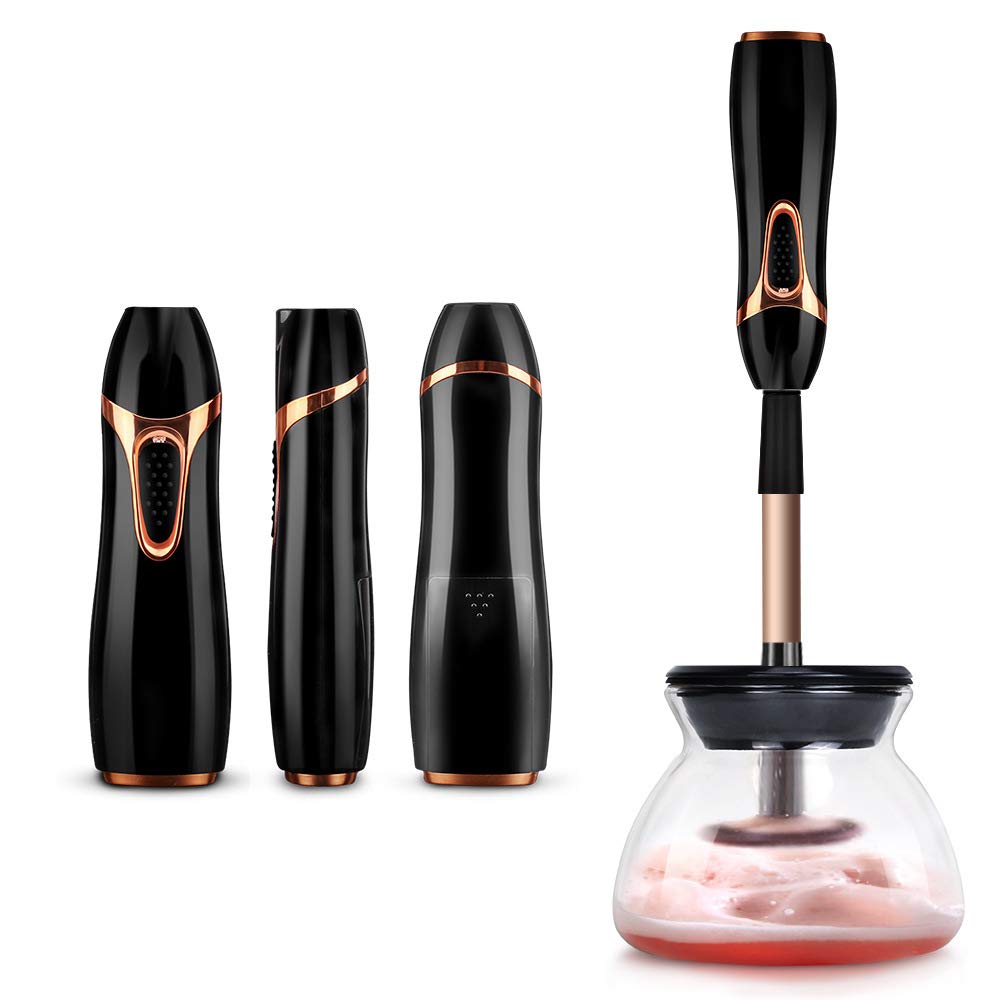 Makeup Brush Cleaner,Akean Professional Makeup Brush Cleaner and Dryer Machine, Cleans and Dries All Makeup Brushes in Seconds (Black)