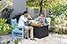 Keter 55 Gallon Resin Outdoor Box Table in One with Patio Furniture Cushion Storage, Grey