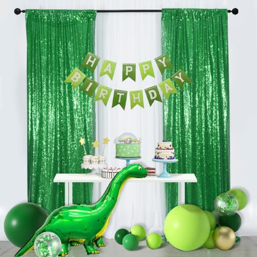 SquarePie Sequin Backdrop 2ftx8ft Green Curtain