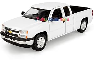 GENERIC Motormax 2006 Silverado 1500 Extended Cab Pickup Truck 1/25 Diecast Model Car 79393 White
