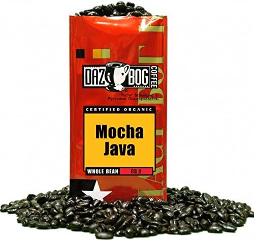 Dazbog Coffee/Organic Mocha Java Blend/Whole Bean Coffee / 11 oz. / Chocolate Overtones/Smooth & Rich in Flavor/Full Bodied Blend/Vacuum Sealed Freshness