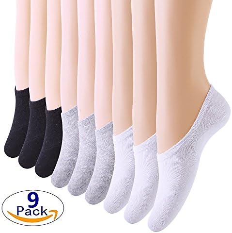 No Show Socks Women No Liner Socks with Non Slip Thin Low Cut Casual Socks (3 , 6 or 9-Pack)