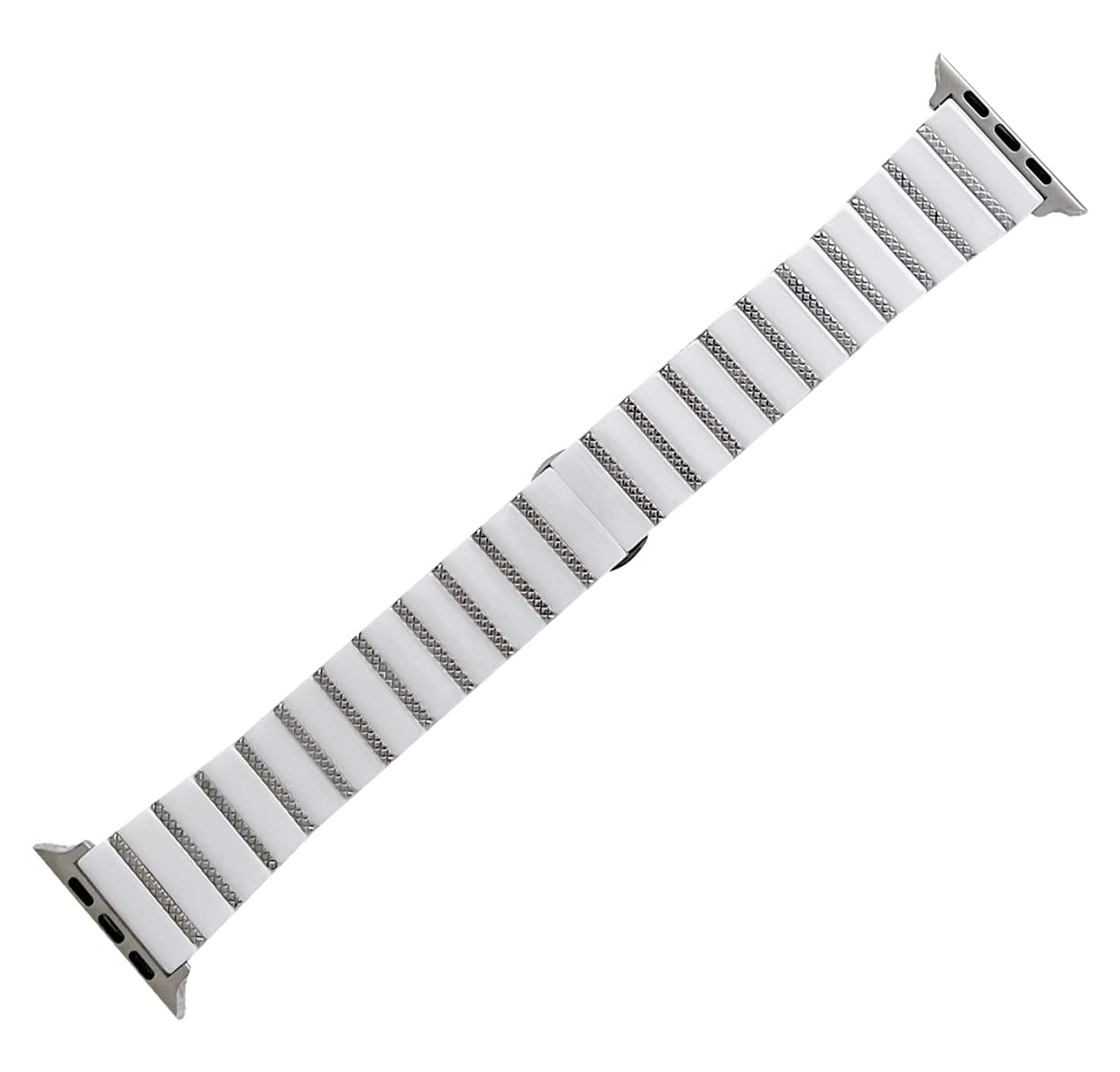 MaKTech Ceramic Band for Apple Watch,One-Piece Interval Diamond Link Bracelet Strap,Compatible with iWatch Series 9/Ultra 2/SE/8/7/2023 (46mm/45mm/44mm/49mm/49mm,White) — image 1