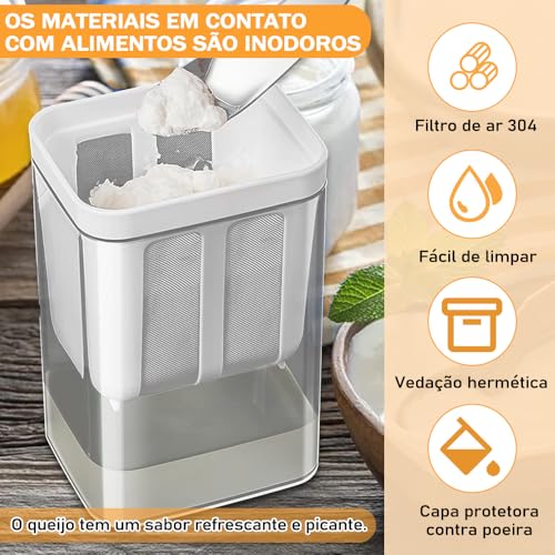 1100 ml Peneira Ultrafina para Iogurte, Peneira para Iogurte Doméstica, Separador de Soro de Leite