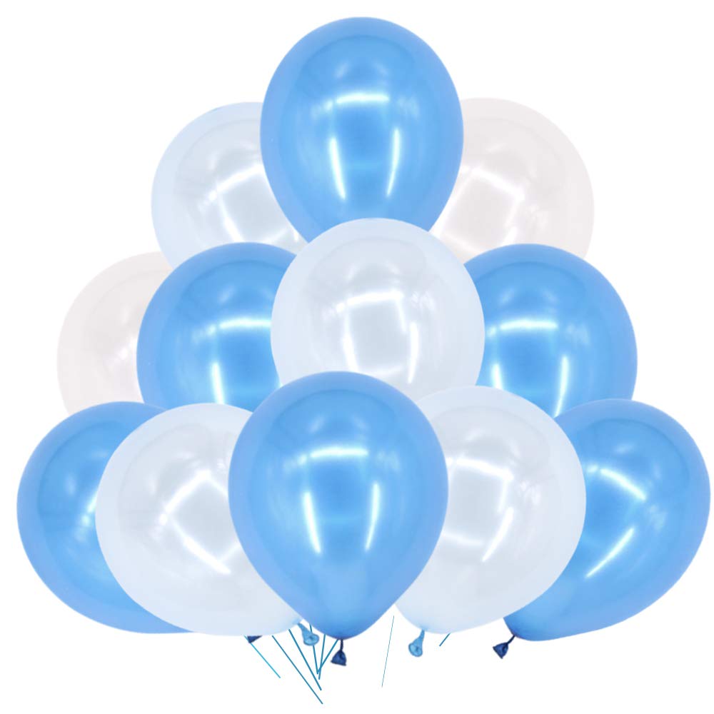 Time to Sparkle 100pcs 10'' Pearlised Latex Balloons Wedding Party Christmas Baby Shower Decorations Xmas, mix Blue