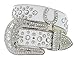 50124 Rhinestone Belt Fashion Western Bling Crystal Studded Design Leather Belt 1-1/2