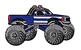 Bigfoot Monster Truck Blue-White DIY Applique Embroidered Sew Iron on Patch BF-002