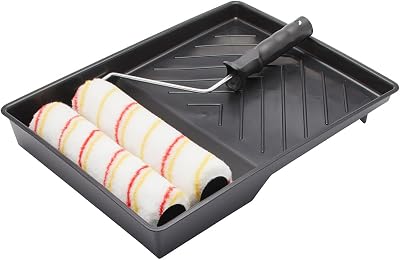 Fit For The Job 4 Piece 9 Inch Twin Paint Roller Set with Tray