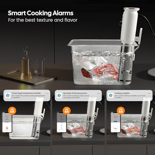 INKBIRD WiFi Sous Vide Machine ISV-101W, Precision Slow Cooker with 3D Water Circulation, 1000W Fast Heating Immersion Circulator, App Preset Menus, Accurate Temp Control & Smart Alerts, TFT Display