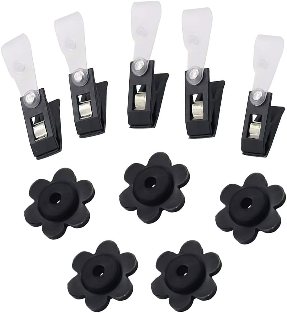 Flagpole Hardware - ZUFIO Garden Flag stabilizer 10Pack Garden Flag Rubber Stoppers and Adjustable Anti-Wind Clips for Garden Flag Poles Stand