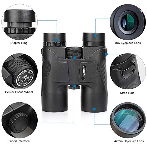 USCAMEL 10x42 Compact Binoculars for Adults, Professional Binoculars