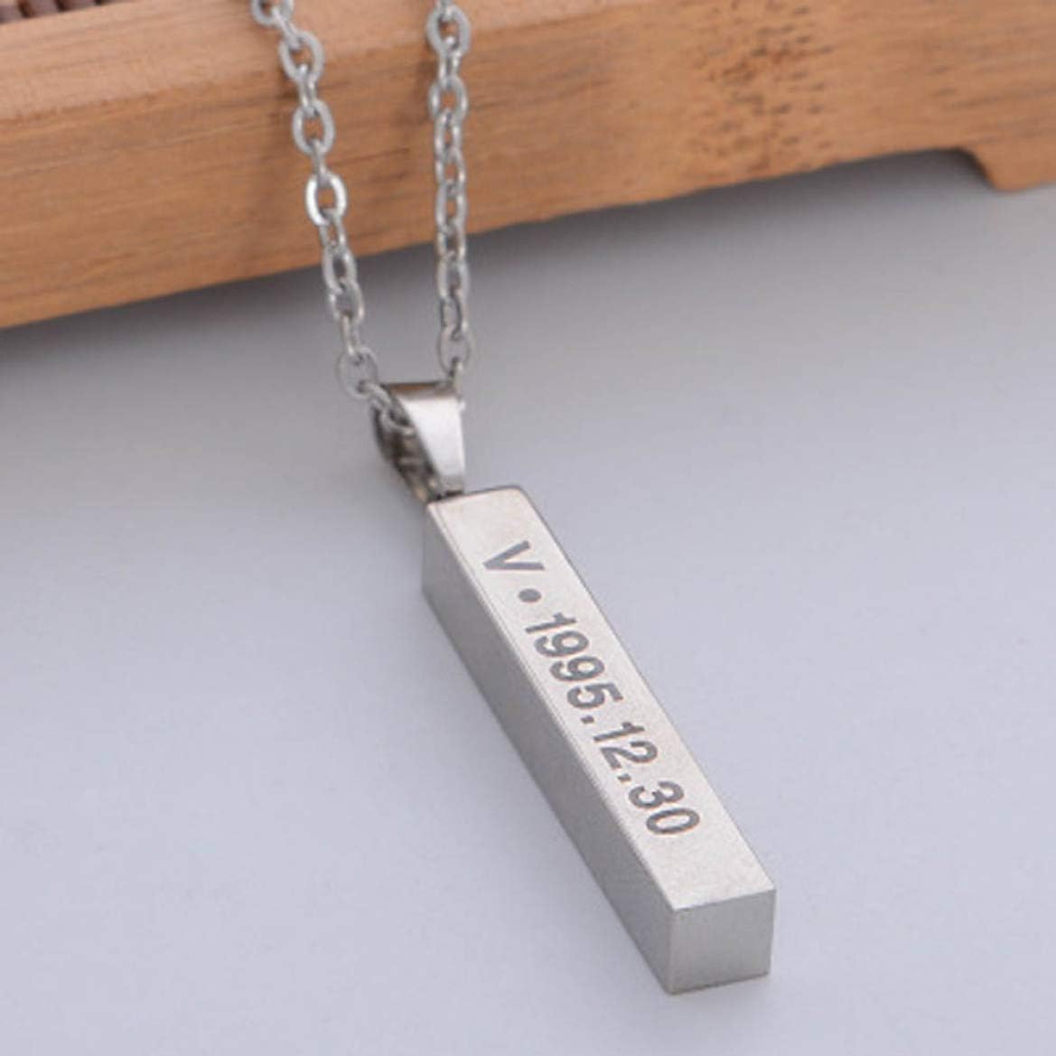 aixingwuzi Brilliant Kpop BTS Bangtan Boys Titanium Birthday Pendant Necklace(None)