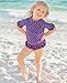RuffleButts Grape Polka Rash Guard - 4T