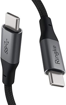 Ringke USB Tipo C a C Cable (2 Pack) Sin Enredos Trenzado de Algodón Alta Velocidad