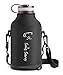 Swig Savvy Vacuum Insulated Stainless Steel Double Wall Wide Mouth Sports Water Bottle with Storage Sleeve, 64 Ounces, Red