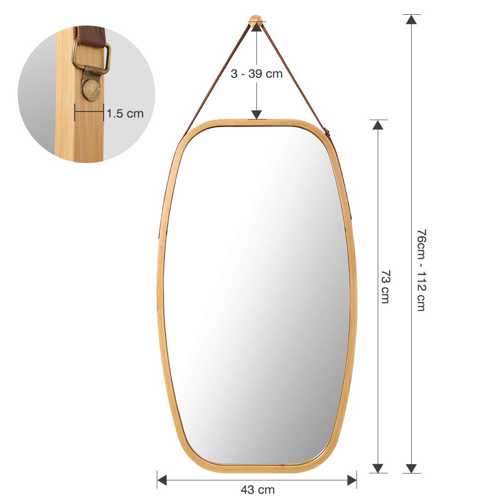 Pasillo Espejos de pared LANGRIA Espejo de pared colgante ovalado