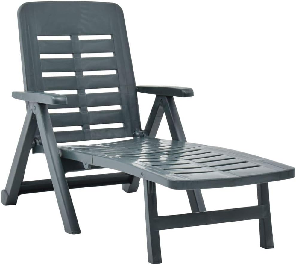 Tidyard Folding Sun Lounger Garden Recliner Deck Chair Plastic