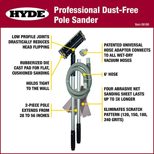 HYDE 09180 DustFree Vacuum Sander, Professional Pole Sander Pricepulse
