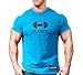 Monsta Clothing Co. Men's Workout (MC-Drift-Dumbbell) Gym T-Shirt (G:BL-A:BK/WT) Blue