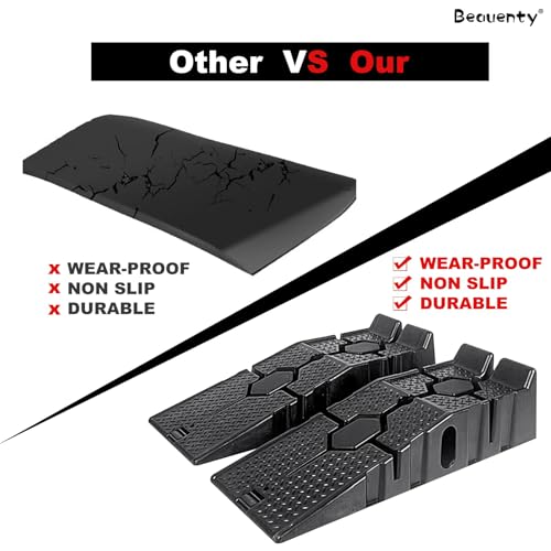 XTECH Car Ramps 2 PCS, Universal Drive 3 Ton Lifting Capacity, Portable High Lift Ramps for Vehicle Repair Places, Heavy Duty