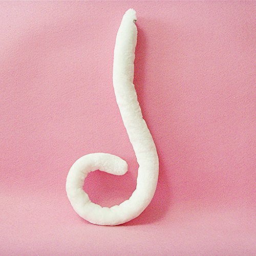 E-TING Cat Tail Long Fur Neko Anime Cosplay Party Costume Lady Girls (White tail)