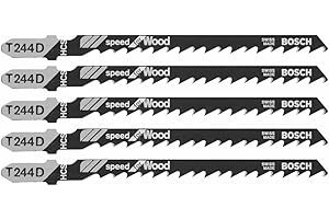 BOSCH T244D 4-Inch 6TPI Jig Saw Blades, 5 Piece (Pack of 1)