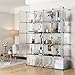 KOUSI Portable Storage Cubes-14 x14 Cube (20 Cubes)-More Stable (add Metal Panel) Cube Shelves with Doors, Modular Bookshelf Units，Clothes Storage Shelves，Room Organizer for Cubby Cube
