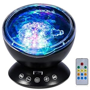 VBESTLIFE Ocean Wave-projector, 12 LED-afstandsbediening Onderzeese projectorlamp met 7 kleuren licht en 4 geluiden…
