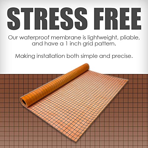 Waterproof Membrane Underlayment 108 sq ft 12 Mils Thick Bathroom