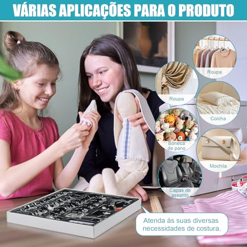 Gavzrt Conjunto de Pés de Calcador de 42 Peças para Máquina de Costura, Pé Calcador Sapata Kit 42 Peças Maquina de Costura Doméstica, Peças e Acessórios para Calcadores para Máquinas de Costura