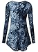 BAISHENGGT Womens Long Sleeve Flared Tunic Top X-Large Tie Dye Navy