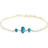 Apatite Beaded Chain Bracelet in 14k Gold Fill