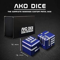 AKO DICE I - Blue - Custom Metal dice Version 1 by