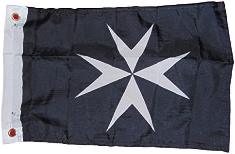 quarks Hospitaller Crusader Flag Polyester 12 X 18 Inches Boat Motorcycle Fort