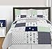 Sweet Jojo Designs Lamp Shade for Navy Blue, Mint and Grey Woodsy Deer Boys Bedding Collection